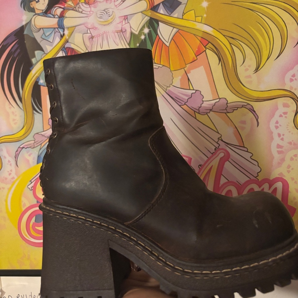 Brown Platform Ankle Boots - Women size 9.5